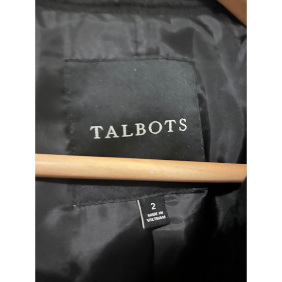 Talbots Black Textured Button Front Collared Jacket Women Size 2 - Picture 6 of 10